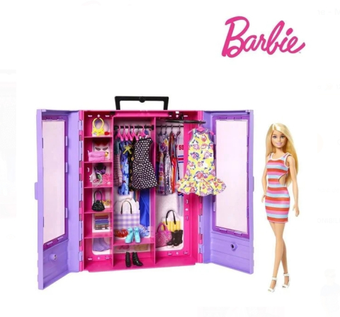 Jucarii fete - Barbie Fashion Dulap cu Haine - Mattel