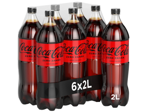 Bautura racoritoare carbogazoasa COCA-COLA Zero Zahar bax 2L x 6 sticle