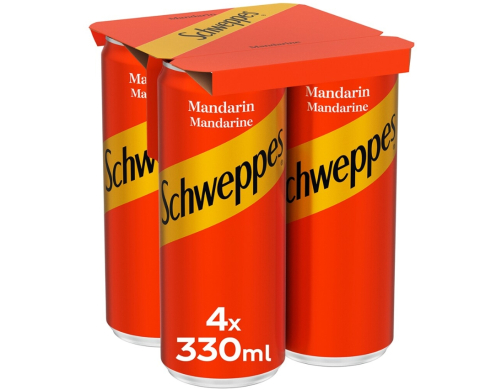 Schweppes Mandarin Bautura Racoritoare Carbogazoasa Doza SGR 4 x 0,33 L