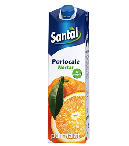 Bautura racoritoare necarbogazoasa SANTAL Portocale Nectar bax 1L x 4 cutii