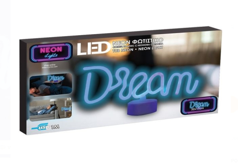Lampa cu 90 de Becuri LED Neon Bleu "Dream" & USB 32x17cm [4]