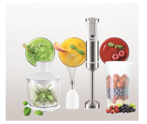 Blender 3 in 1 cu chopper si mixer Ardes Trinity, Otel inoxidabil, Vas gradat 700 ml, 1000 W, 20 de viteze reglabile, Gri/ Alb [3]