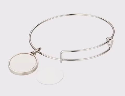 Bratara metalica cu pandantiv rotund - personalizat [1]