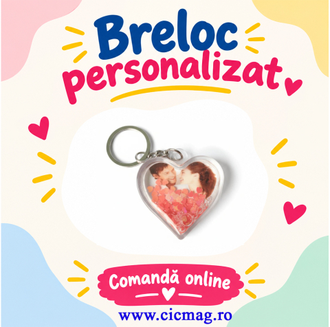 Brelocuri personalizate - Breloc foto inima- personalizabil