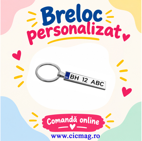Brelocuri personalizate - Breloc metalic insertie foto AUTO argintiu - personalizabil