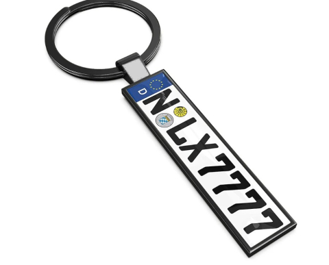 Breloc metalic insertie foto AUTO negru - personalizabil [1]