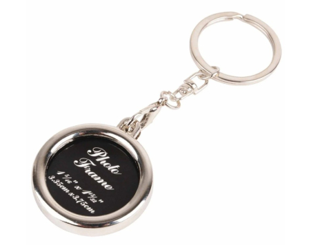 Brelocuri personalizate - Breloc metalic insertie foto rotund - personalizabil