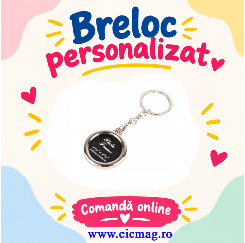 Brelocuri personalizate - Breloc metalic insertie foto rotund - personalizabil