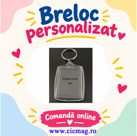 Brelocuri personalizate - Breloc plastic insertie foto 4x5 - personalizabil