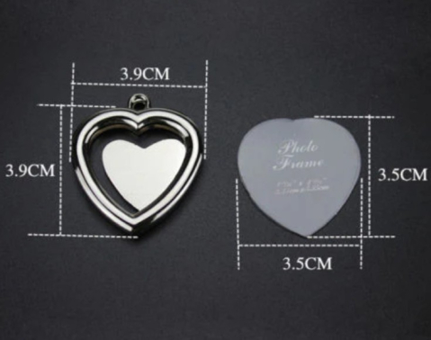 Breloc metalic insertie foto inima - personalizabil [4]