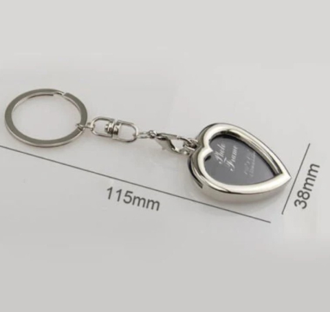 Breloc metalic insertie foto inima - personalizabil [1]