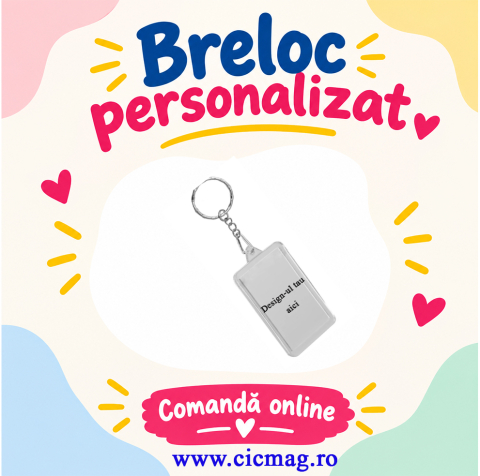 Brelocuri personalizate - Breloc plastic insertie foto 6x3- personalizabil