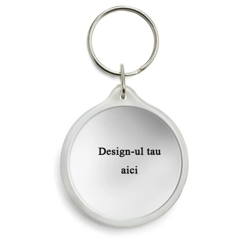 Brelocuri personalizate - Breloc plastic insertie foto rotund 4,5cm - personalizabil