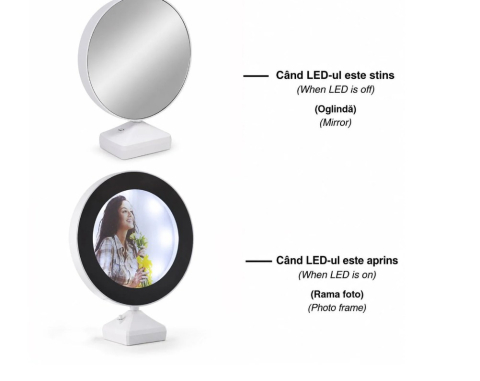 Oglinda magica cu insertie foto si lumina LED - ROTUND [2]