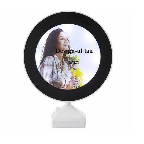 Diverse de Personalizat - Oglinda magica cu insertie foto si lumina LED - ROTUND
