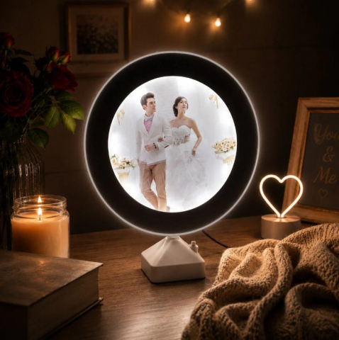 Oglinda magica cu insertie foto si lumina LED - ROTUND [4]
