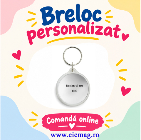 Brelocuri personalizate - Breloc plastic insertie foto rotund 4,5cm - personalizabil