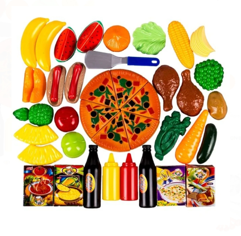 Jucarii Casnice - Set de Joaca Pizza - 50 piese