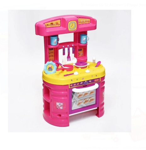 Jucarii Casnice - Bucatarie cu 13 Accesorii Peppa pentru Copii