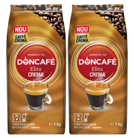Cafea - 2 X Cafea boabe, Doncafe, Elita Crema, 1 kg