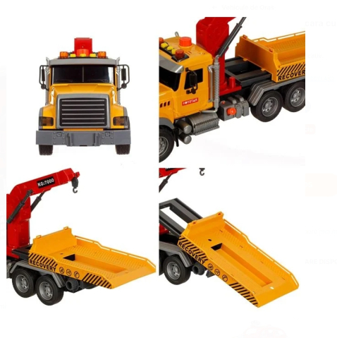 Camion Platforma Macara cu Masina Lumina & Sunet [2]