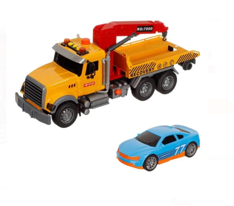 Camion Platforma Macara cu Masina Lumina & Sunet [4]