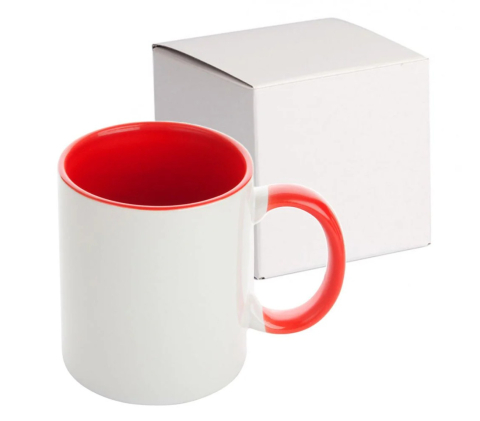 Cana Personalizata - 330 ml - Interior + Maner Rosu [3]