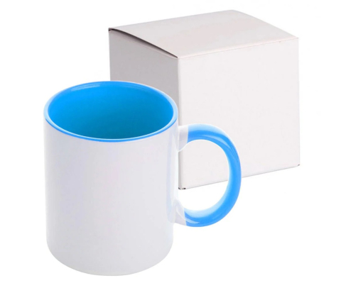 Cana Personalizata - 330 ml - Interior + Maner Albastru [1]