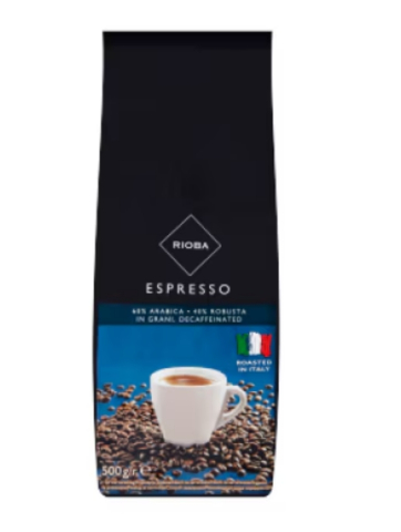 Cafea - Espresso boabe de cafea decafeina 500g - Rioba