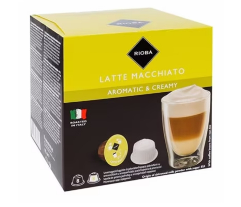 Cafea - Capsule compatibile Dolce Gusto, Latte Macchiato, Rioba, 192 g