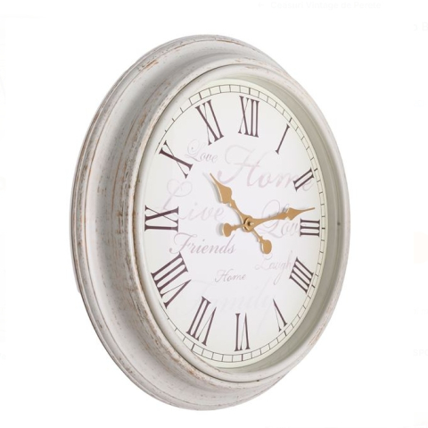 Ceas de Perete Vintage Alb Brushed Ø50cm [2]