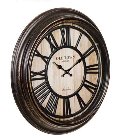 Ceas de Perete Vintage Negru Bronz Brushed Ø50cm [1]
