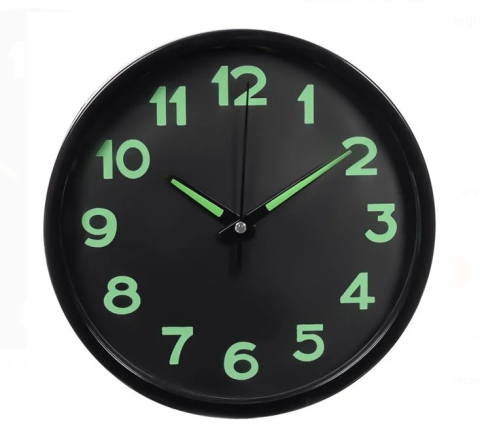 Ceasuri de Perete - Ceas de Perete Decorativ Negru Glow in the Dark Ø20cm