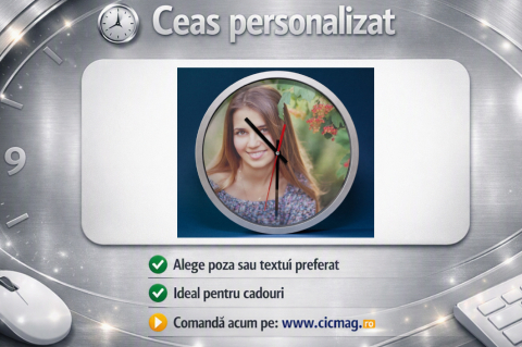 Diverse de Personalizat - Ceas personalizat cu poza - 20 cm