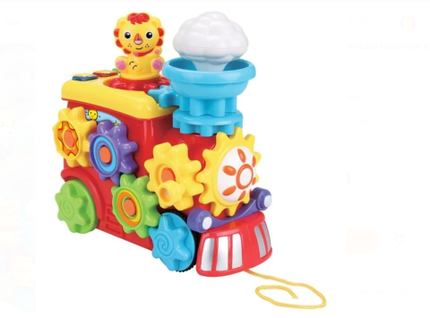 Jucarii Bebelusi si Prescolari - Tren Prescolar cu Roti Dintate Colorate Efecte Sonore & Lumini