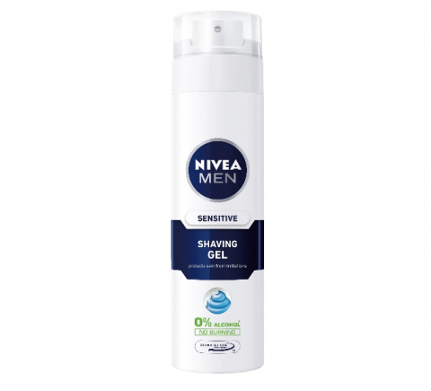 Ingrijire corp si par - Gel de ras Nivea Men, Ten sensibil, 200ml