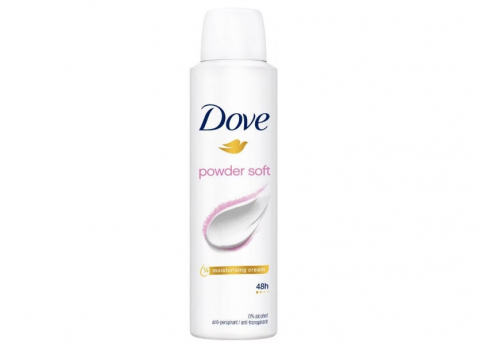 Antiperspirant Dove Powder Soft, 150 ml, pudrat, cu formula hidratanta