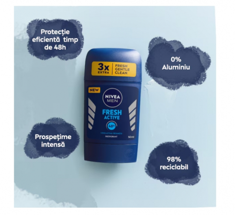 Deodorant Stick pentru barbati, Nivea Fresh Active, 50 ml [2]