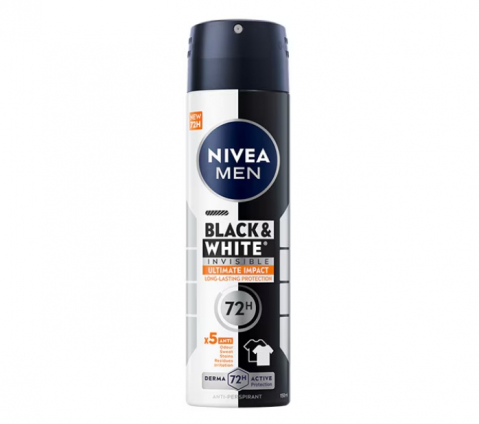 Deodorante si antiperspirante - Deodorant spray Nivea Men Black & White Invisible Ultimate Impact, masculin, 150 ml