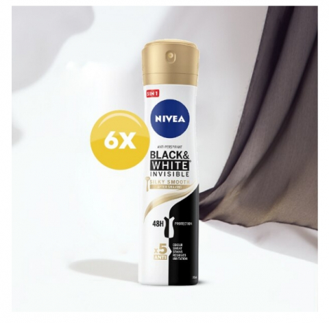 Pachet: Deodorant spray Nivea Black & White Silky Smooth, 150 ml x 6 bucati [2]