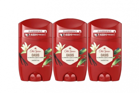 Deodorante si antiperspirante - Set 3 x Old Spice Antiperspirant Stick 50ml Oasis, All Day Fresh, Intense Fresh Fragrance, Anti-urme albe, revirgorant, prospetime de durata, protectie 48h