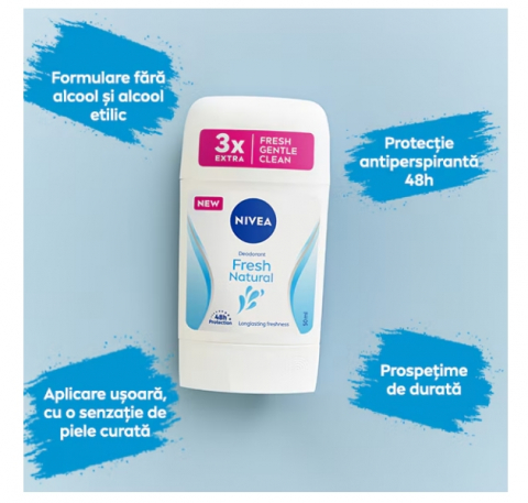 Deodorant Stick pentru femei, Fresh Natural 0% Alu 50 ml [2]