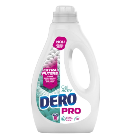 Detergent rufe - Detergent de rufe lichid Dero PRO Activ Gel, 18 spalari, 0.9L