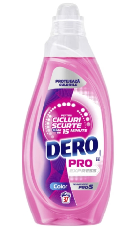 Detergent rufe - Detergent automat lichid, Dero pro express, color, 37 spalari, 1.48L