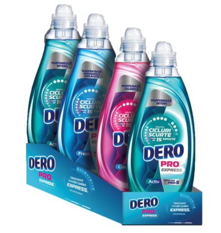 Detergent rufe - Pachet mixbox Dero pro express 5.92L, 148 spalari, 1 X Color, Fresh 2 X Active