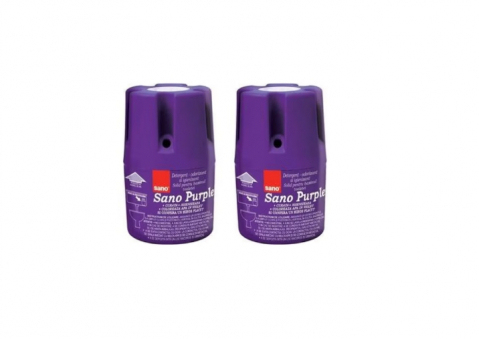 Odorizant toaleta - Pachet 2X Odorizant solid Sano pentru rezervorul toaletei, Mov, 150g
