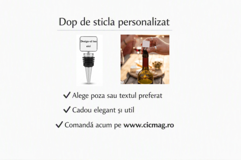 Cadouri pentru EL - Dop de sticla decorativ personalizabil - Dreptunghi