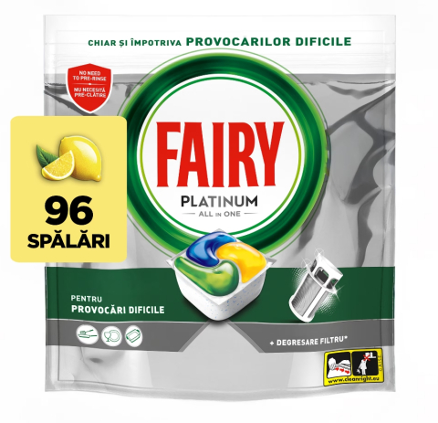 Detergent vase - Detergent pentru masina de spalat vase Fairy Platinum, 96 spalari