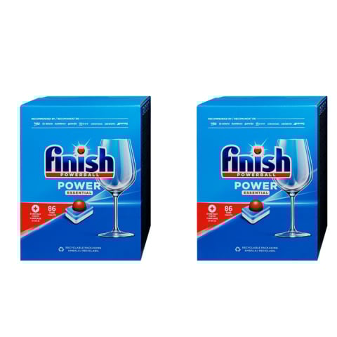 Detergent vase - Set 2 x Detergent Capsule pentru Masina de Spalat Vase Finish Power Essential, 86 Tablete