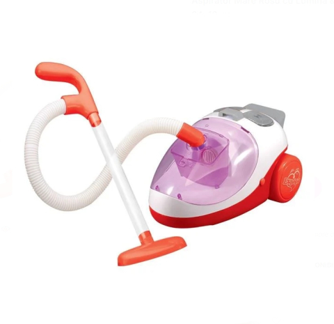 Jucarii Casnice - Aspirator Mare Rosu cu Lumina & Sunet pentru Copii 24x12cm
